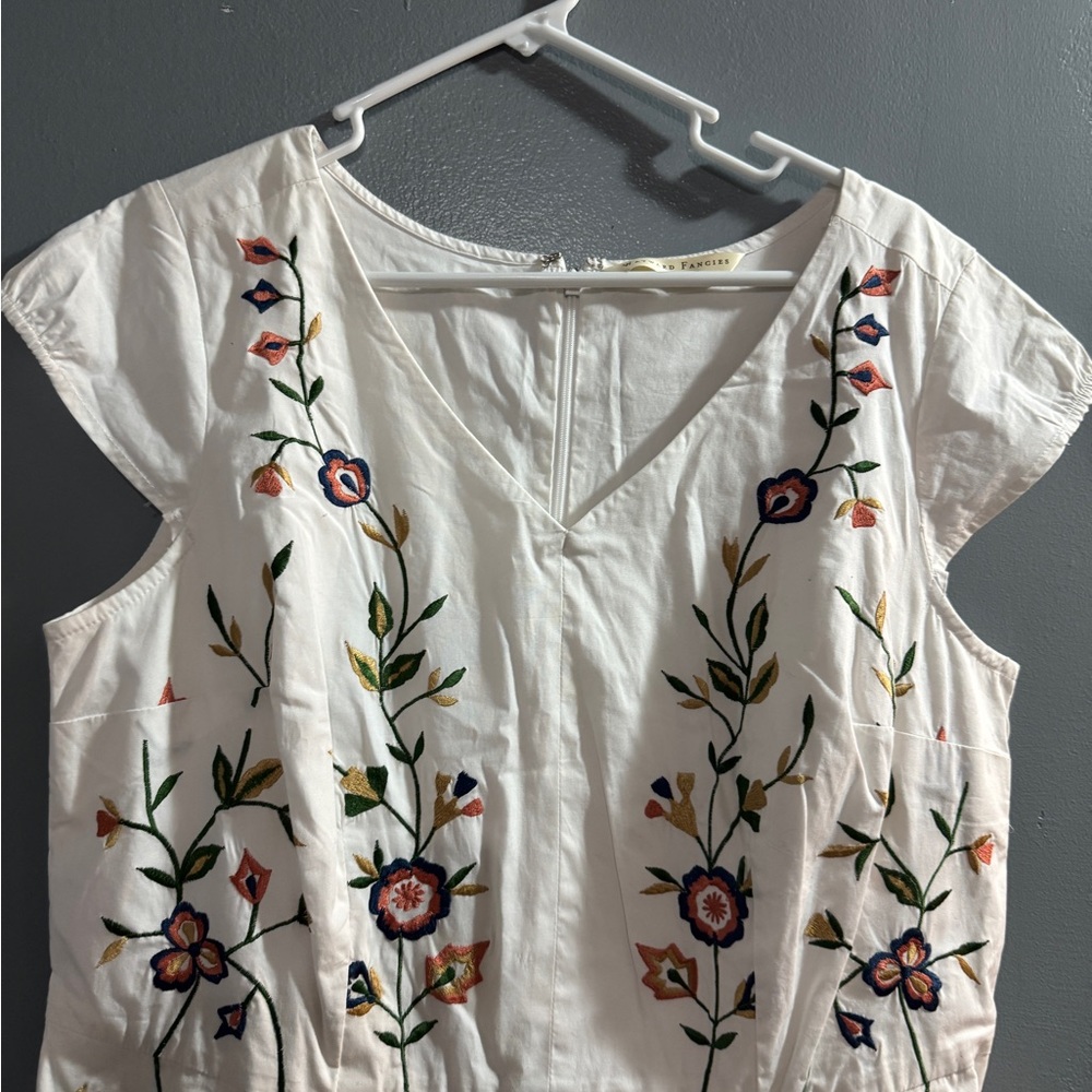 Floral Embroidered White Dress